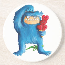 Summer Blue Furry Monster coasters