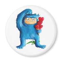 Summer Blue Furry Monster magnets