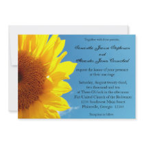 Summer Blue Sky with Yellow Sunflower Announcement