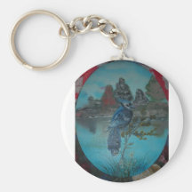 summer bluejay key chain