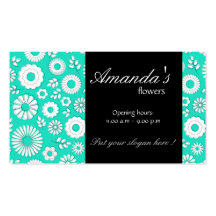 Summer floral turquoise Business Card
