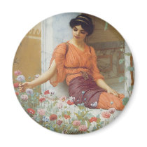 Summer Flowers by John William Godward Refrigerator Magnets