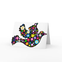 Summer Flowers Dove Greeting Cards