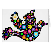 Summer Flowers Dove Greeting Cards