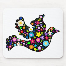 Summer Flowers Dove Mousepad