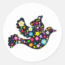 Summer Flowers Dove Stickers