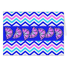 Summer Fun Citrus Fruit Slices Chevron Polka Dots Card