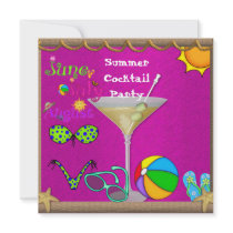 Summer Fun Cocktail Pool Party Invitation