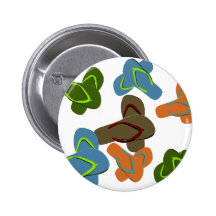 Summer Fun Flip Flops Pinback Button