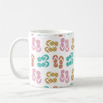 Summer fun pastel flip flop sandal slipper pattern mugs