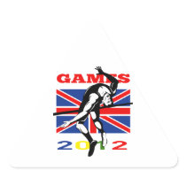 Summer Games 2012 High Jump Track and Field Triangle Stickers