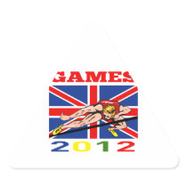 Summer Games 2012 High Jump Track and Field Triangle Sticker