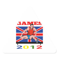 Summer Games 2012 Track and Field Hurdles Triangle Sticker