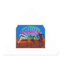 Summer Games 2012 Track and Field Hurdles Triangle Sticker