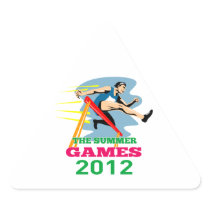 Summer Games 2012 Track and Field Hurdles Triangle Stickers
