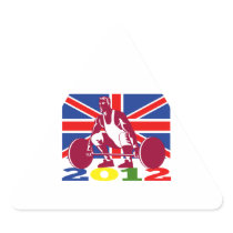 Summer Games 2012 Weightlifting Retro Triangle Sticker