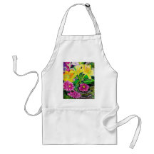 Summer Garden Art  zinnia lily Apron