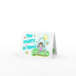 Summer Girl and Dog Party Invitation Note Card