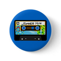 Summer Hits Tape Pinback Button