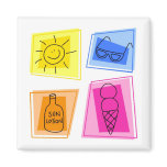 summer icons magnets