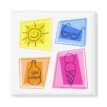 summer icons magnets