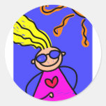 Summer Kid Round Stickers