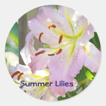 Summer Lilies stickers Pink Lily Flowers Floral