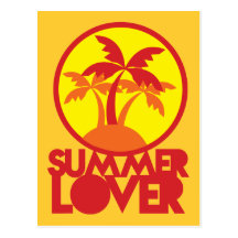 SUMMER LOVER with palm trees Post Card