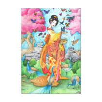 "Summer Maiko" Geisha Wrapped Canvas Art
