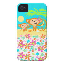 Summer Monkey Mummy and Baby iphone 4 case