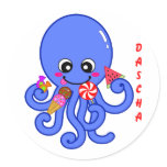 Summer octopus stickers