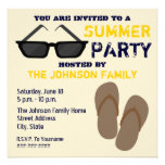 Summer Party Invitation Flip Flops & Sunglasses