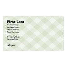 Summer Picnic Gingham Chequered Tablecloth: Green Business Card Template