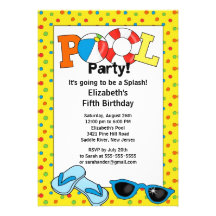 Summer POOL Party Birthday Invitation