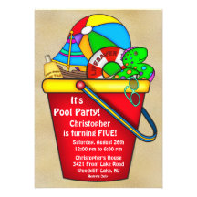 Summer POOL Party Birthday Invitation