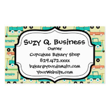 Summer Retro Wheels Scooters Cars Wagons Trucks Business Card Templates