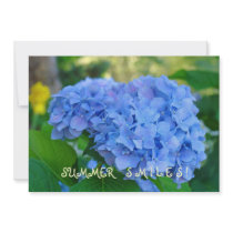 SUMMER SMILES! Party Invitations Blue Hydrangea