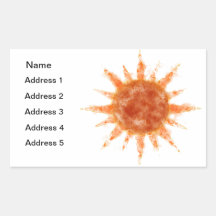 Summer Solstice Sun Address Label Rectangular Stickers