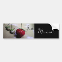 Summer Strawberry Wedding Bumper Sticker