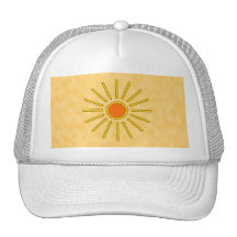Summer sun. Warm yellow colours. Hats