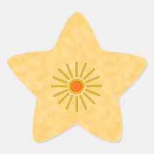 Summer sun. Warm yellow colours. Star Stickers
