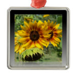 Summer Sunflowers Reflection Christmas Ornament