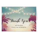 Summer Sunset String Lights Thank You Card