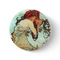 Summer, The Seasons, Mucha Buttons
