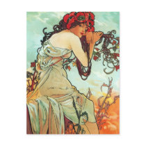 Summer, The Seasons, Mucha Post Card
