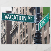 Summer Vacation Beach Street Signs Full Colour Flyer