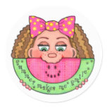 Summer Watermelon Girl Stickers