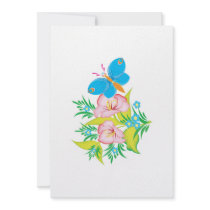 summertime butterfly floral design invites