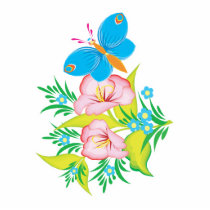 summertime butterfly floral design cut out