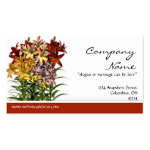 Summertime Lillies Flowers Business Card